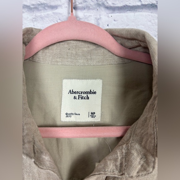 NWT Abercrombie & Fitch linen blend easy waist romper size M petite - Picture 3 of 8